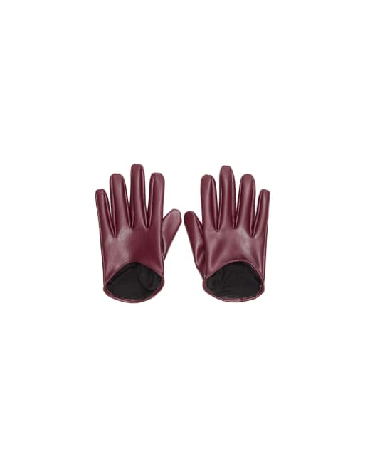 Bershka gants avec ouvertures bordeaux, 6 de 6