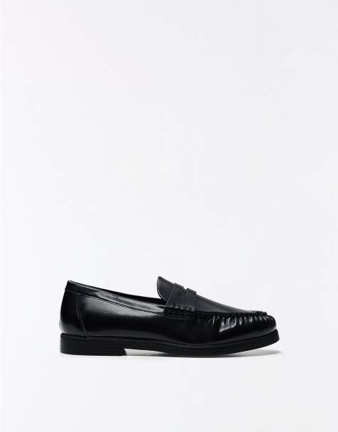 Bershka Gathered loafers in black - view 1