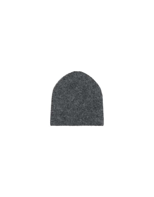 Bershka gebreide beanie in gewassen grijs, 5 van 5