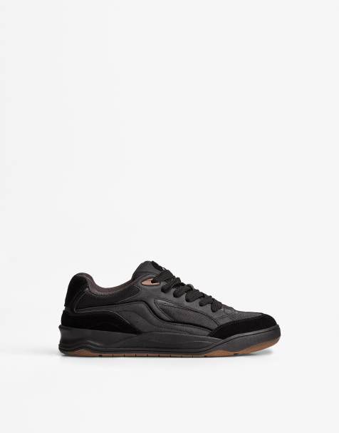 Bershka - Gelaagde sneaker in zwart - view 1