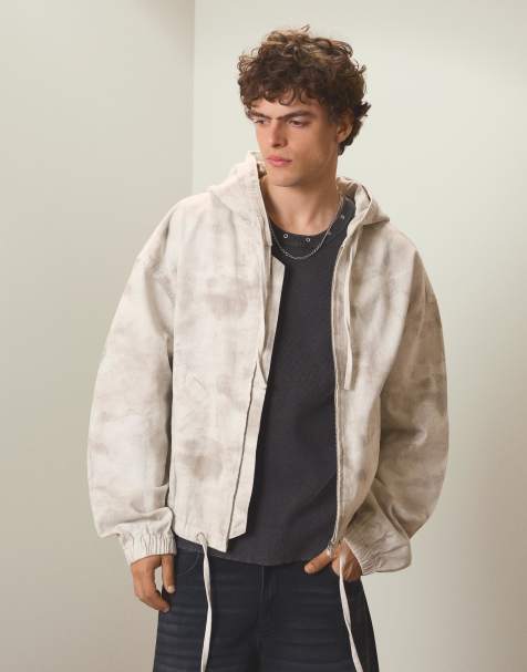 Bershka – Gemusterte Jacke in Grau - view 1