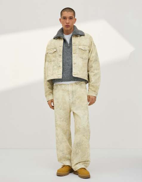 Bershka – Gemustertes Denim-Set in Grün - view 1