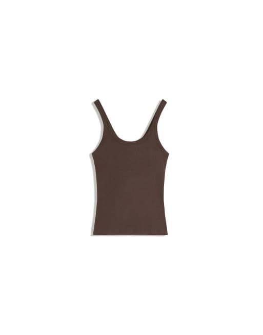 Bershka - Geribbeld hemdje in bruin, 7 van 7