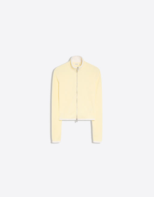Bershka geribbelde jack met rits en opstaande kraag in geel, 5 van 5