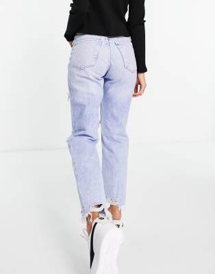 bershka organic cotton mom jean in grey