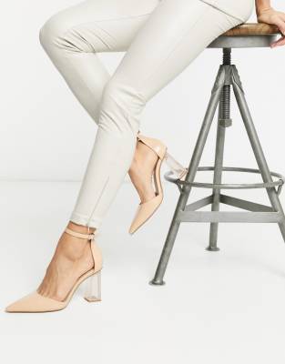 Bershka Geschlossene Schuhe Mit Transparentem Absatz In Ecru Asos