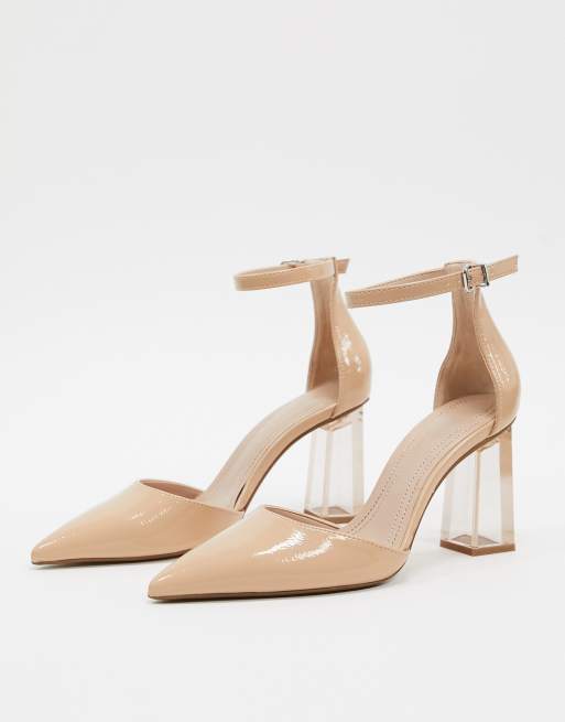 Bershka Geschlossene Schuhe Mit Transparentem Absatz In Ecru Asos