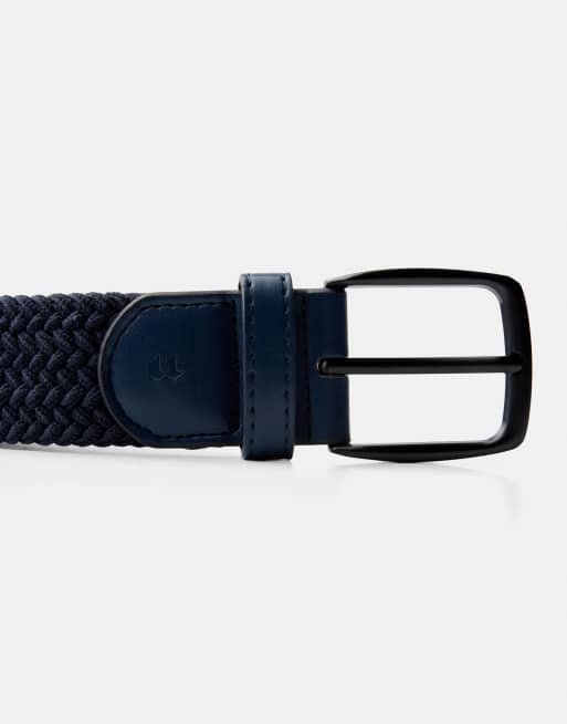 Bershka - Gevlochten riem in blauw