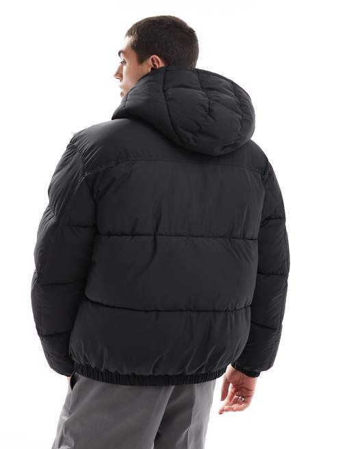 Bershka - Gewatteerd jack met capuchon in zwart , 4 van 4