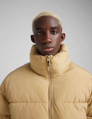 bershka beige puffer jacket