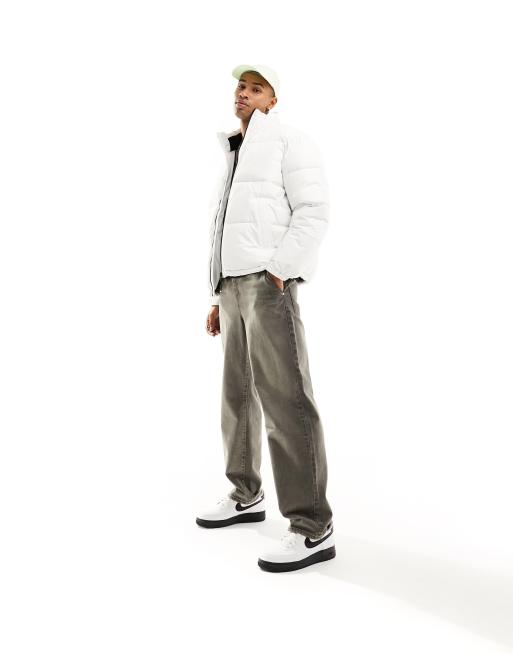 Bershka - Gewatteerd puffer jack in wit