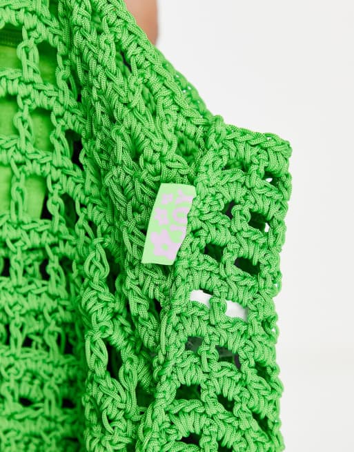 Bershka - Geweven shopper in felgroen, 3 van 4