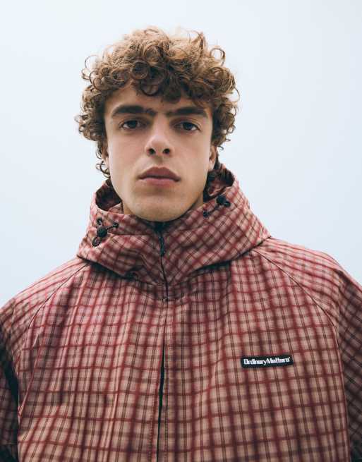 Bershka giacca a quadri con cappuccio marrone, 4 di 6