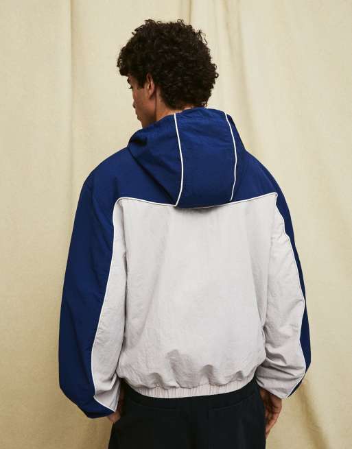 Bershka - Giacca a vento blu con cappuccio, 3 di 4