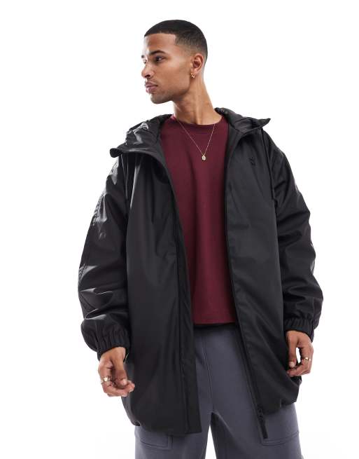 Bershka Giacca antipioggia in nylon tecnico nera
