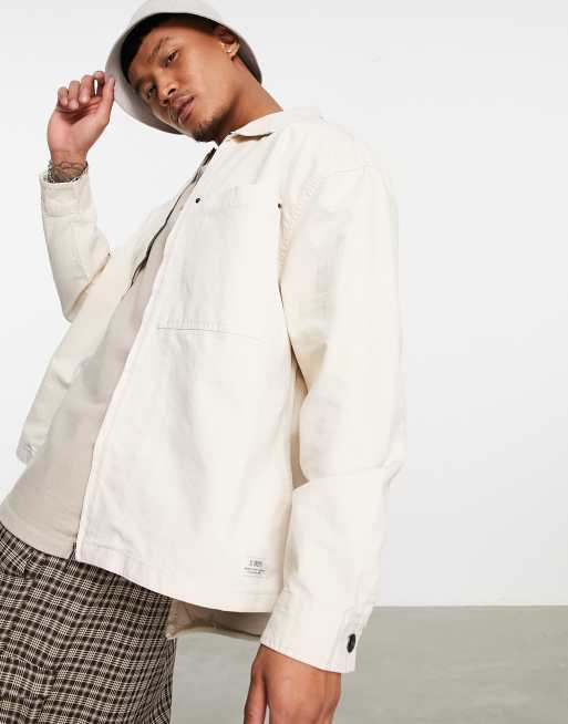 Bershka - Giacca con zip écru