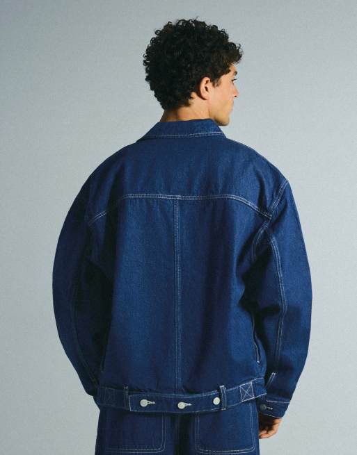 Bershka - Giacca di jeans blu, 3 di 5