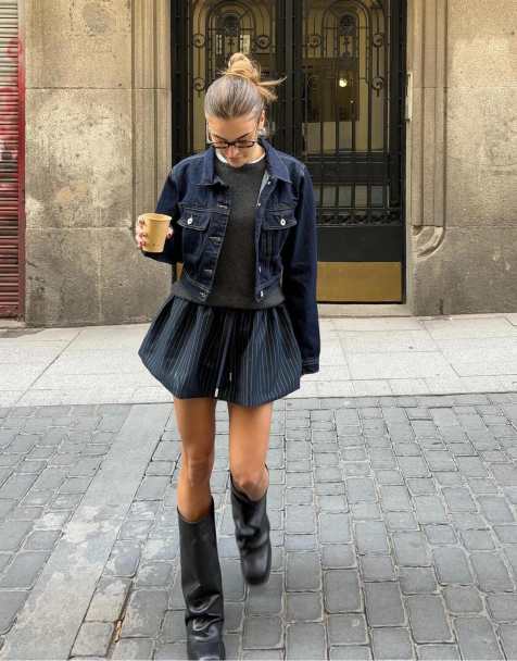 Bershka - Giacca di jeans corta blu - view 1