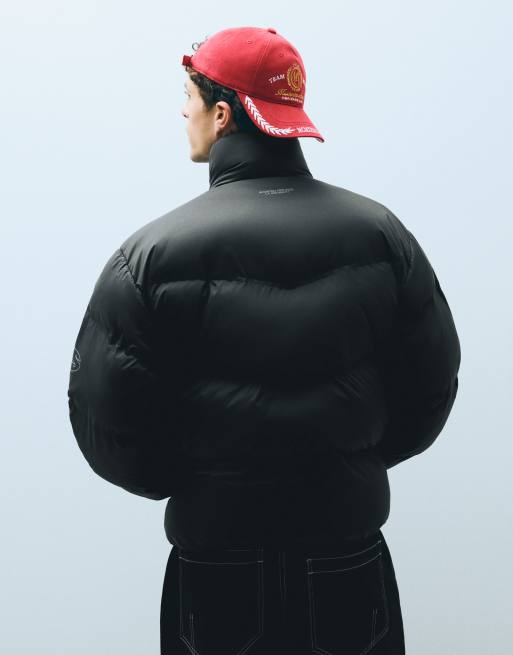 Bershka giacca imbottita tecnica nera, 3 di 5