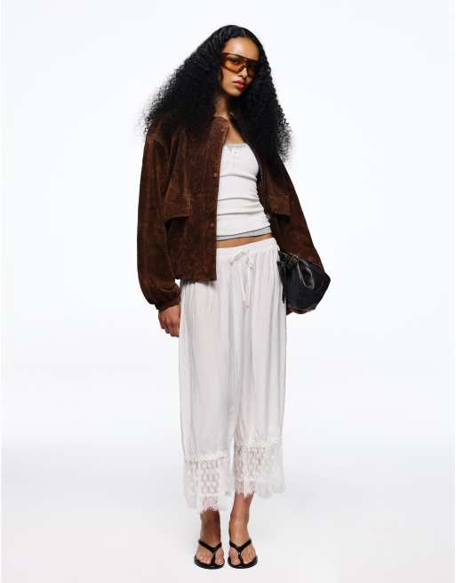 Bershka - Giacca in pelle marrone con tasche, 2 di 4