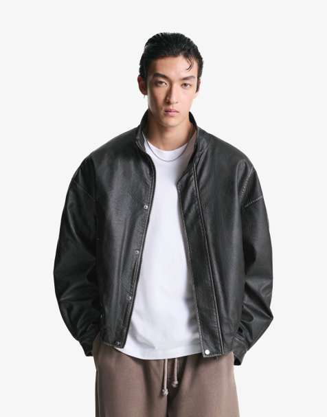 Bershka - Giacca nera effetto pelle - view 1
