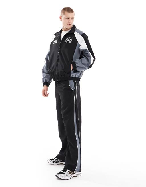 Bershka Giacca sportiva nera a pannelli ASOS