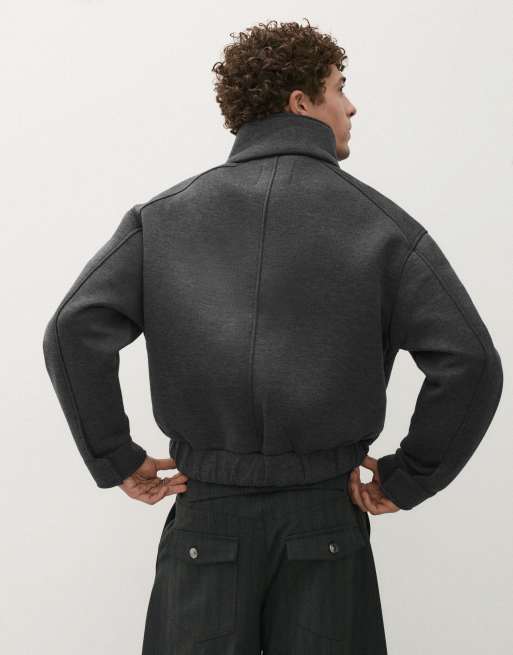 Bershka giacca tecnica accollata grigia, 3 di 6
