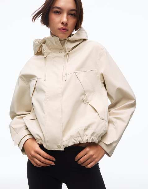 Bershka - Giacca tecnica resistente all'acqua e al freddo color cammello con cappuccio - view 1