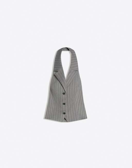 Bershka - Gilet de tailleur en bengaline - Gris, 4 de 4