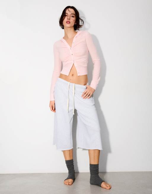 Bershka gilet fin à capuche rose, 4 de 6