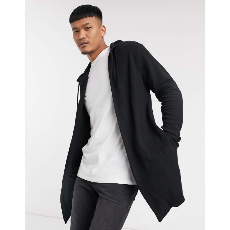 Bershka - Gilet long à capuche - Noir | ASOS