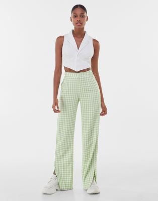 Green Gingham Check Co-ord Pants|226666801-Jelly-Bean