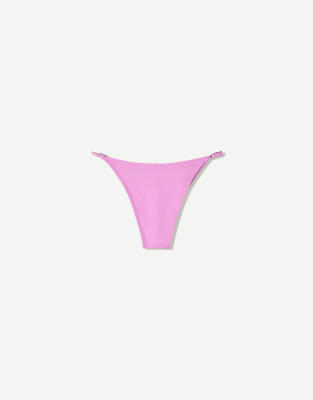 Bershka glittery bikini bottoms in purple - view 1