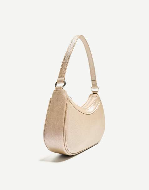 Bershka – Goldfarbene kleine Tasche in glänzender Optik - view 1