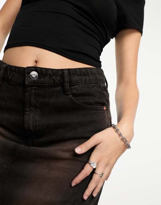 Gonna jeans discount nera bershka