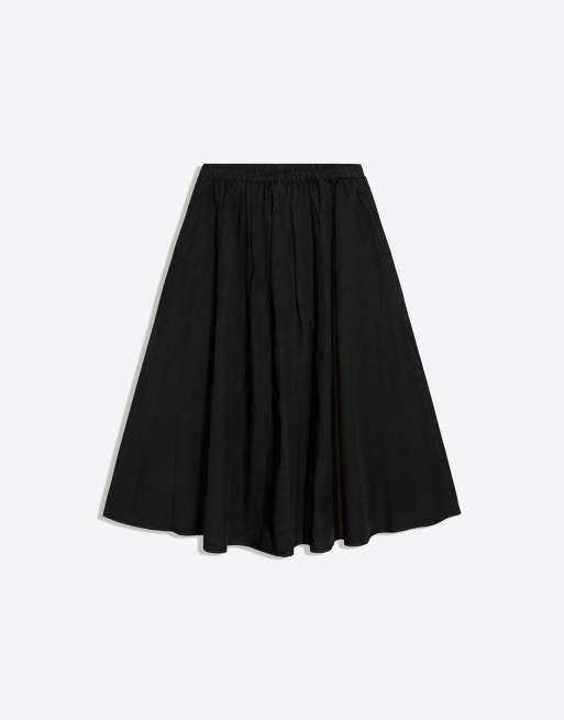 Bershka gonna midi nera con vita elasticizzata, 5 di 5