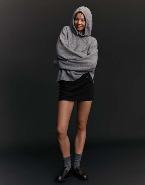 Bershka - Gonna pantalone nera con fibbia - view 1