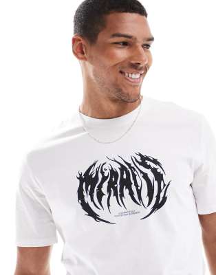 gothic front printed T-shirt in white