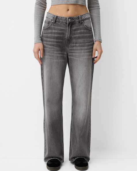 Bershka – Grå baggy jeans - view 1