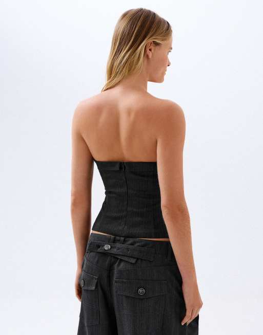 Bershka - Grå bandeau-top, 3 af 4