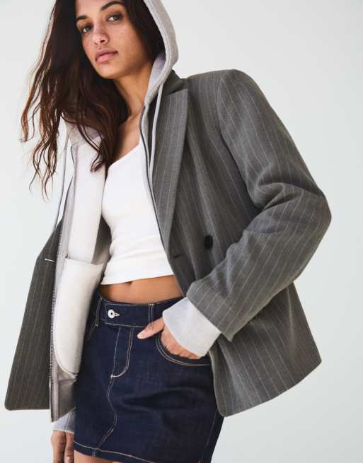 Bershka - Grå blazer med indsnit på ryggen, 2 af 5