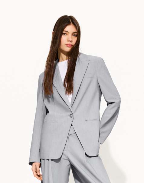 Bershka - Grå blazer med knapper - view 1