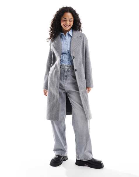 Bershka – Grå, figursydd kappa i oversize - view 1