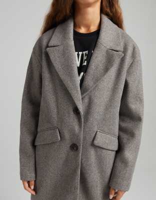 bershka grey coat