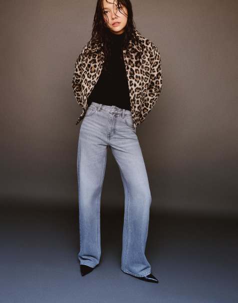 Bershka - Grå jeans med vide ben i 90'er-stil - view 1