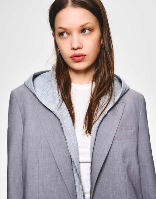 Bershka – Grå kavaj med knäppning, 3 av 4