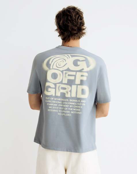 Bershka - Grå kortærmet T-shirt med print - view 1