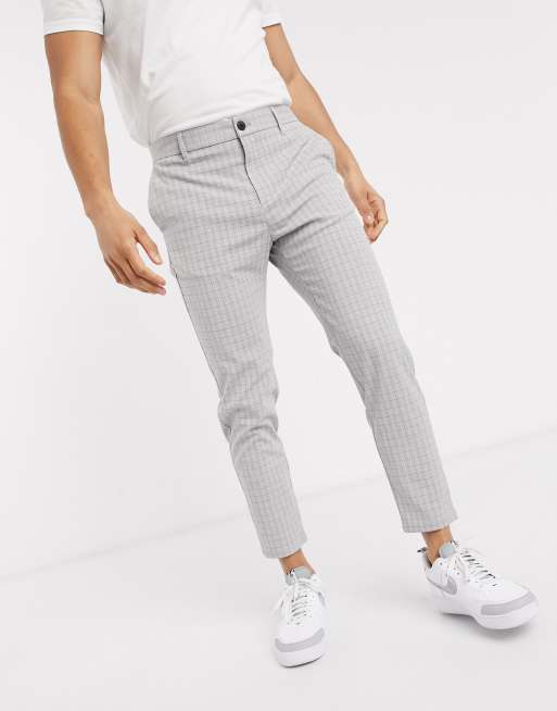 Bershka – Grå manchesterbyxor med extra smal passform