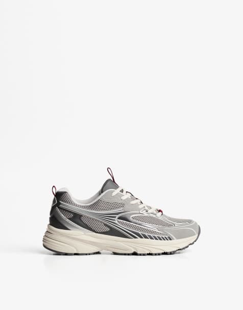 Bershka – Grå sneakers med paneler - view 1