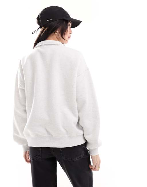 Bershka – Grå sweatshirt med kort dragkedja vid halsen och Palm Springs-tryck, 4 av 4